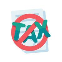 belasting document icoon belasting indienen documenten met verbod teken concept van niet betalen belastingen vector