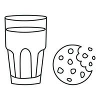 illustratie van hand- getrokken glas van melk met koekjes vector