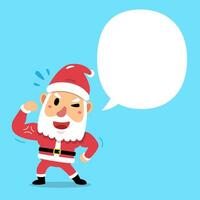 vector tekenfilm gespierd de kerstman claus met toespraak bubbel
