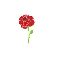 rood rozen hand- getrokken, zwart lijn roos bloemen bloeiwijze silhouetten geïsoleerd Aan wit achtergrond. icoon rozen verzameling. vector tekening illustratie.