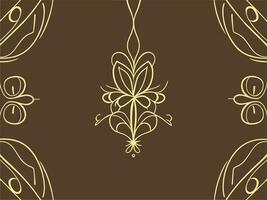 een goud bloemen patroon Aan bruin achtergrond vector