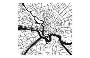zwart en wit vector stad kaart van Londen met goed georganiseerd gescheiden lagen.