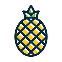 ananas vector dik lijn gevulde donker kleuren