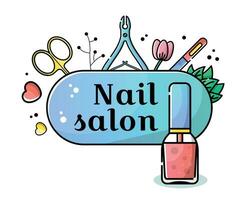 nagel salon lineal illustratie vector