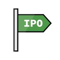 ipo. eerste openbaar aanbieden voorraad icoon. vector. vector