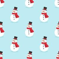 naadloos patroon met sneeuwman. winter gemakkelijk structuur voor Kerstmis en nieuw jaar groet kaart, omhulsel papier, , stoffen, huis decor, scrapbooking vector