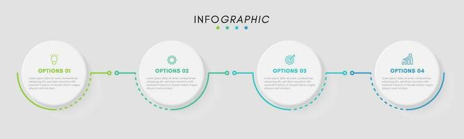 bedrijf infographic ontwerp sjabloon met 4 pictogrammen of stappen. vector