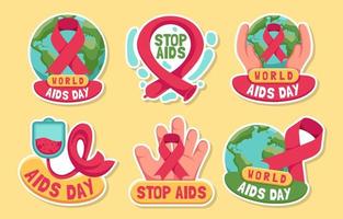 wereld aids dag sticker collecties vector