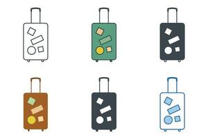 bagage icoon verzameling met verschillend stijlen. bagage, bagage icoon symbool vector illustratie geïsoleerd Aan wit achtergrond