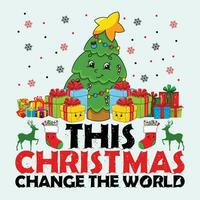 Kerstmis reeks deze Kerstmis verandering de wereld vector