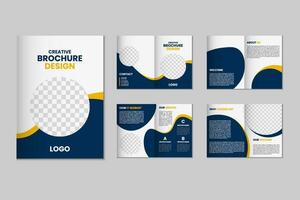 8 bladzijde a4 grootte brochure sjabloon ontwerp, zakelijke bedrijf folder brochure, modern bi vouwen tijdschrift brochure, jaar- verslag doen van sjabloon ontwerp vector