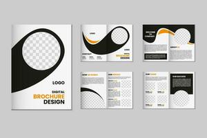 8 bladzijde a4 grootte brochure sjabloon ontwerp, zakelijke bedrijf folder brochure, modern bi vouwen tijdschrift brochure, jaar- verslag doen van sjabloon ontwerp vector