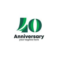 aantal 40 logo icoon ontwerp, 40e verjaardag logo nummer, 40e verjaardag. vector