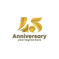 45 verjaardag logo in gouden vector