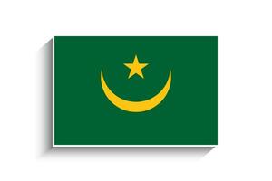 vlak rechthoek mauritania vlag icoon vector