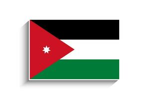 vlak rechthoek Jordanië vlag icoon vector