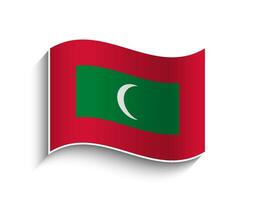 vector Maldiven golvend vlag icoon