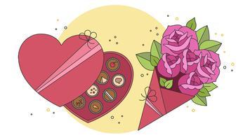 Chocolade en bloemen Vector