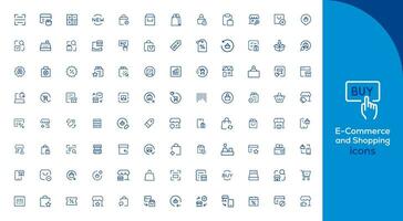 groot reeks van boodschappen doen pictogrammen. e-commerce icoon verzameling. online boodschappen doen dun lijn pictogrammen vector