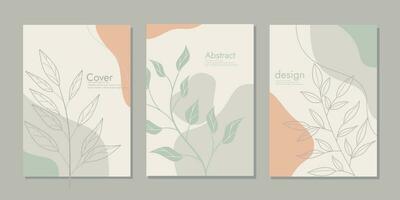 Hoes modern lay-out, jaar- rapport, poster, folder in a4. abstract retro botanisch achtergrond. voor notitieboekjes, planners, brochures, boeken, catalogi vector