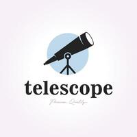 gemakkelijk embleem telescoop logo ontwerp, strekking schip wijnoogst vector illustratie