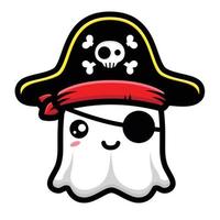 schattig piratengeest karakterontwerp vector