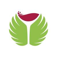 glas wijn logo vector