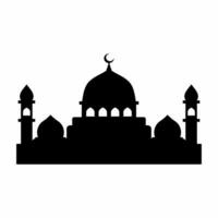 moskee silhouet vector. moskee gebouw icoon voor symbool eid mubarak viering. Ramadan ontwerp grafisch in moslim cultuur en Islam religie vector