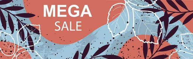 mega sale grote herfstkortingen, webadvertentiebanner - vector