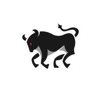 zwart stier logo met rood oog vector