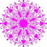 een roze circulaire mandala ontwerp met een bloem in de centrum vector