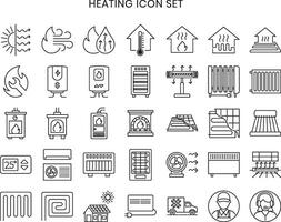 huis verwarming verzameling icoon set. vector