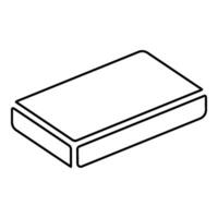 zak van cement papier zak pakket bestanddeel poeder contour schets lijn icoon zwart kleur vector illustratie beeld dun vlak stijl