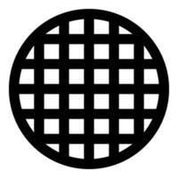 rooster rooster traliewerk latwerk netto maas bbq rooster grillen oppervlakte ronde vorm icoon zwart kleur vector illustratie beeld vlak stijl
