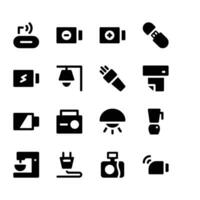 pak van technologie stoutmoedig glyph pictogrammen vector