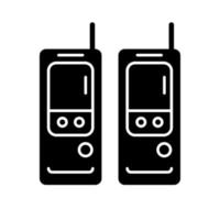 walkie-talkie zwarte glyph-pictogram vector