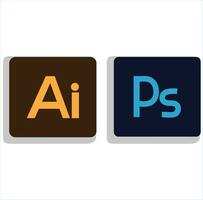 Adobe illustrator en Adobe photoshop software logo vector