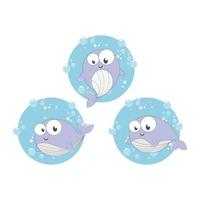 schattige walvis cartoon afbeelding vector