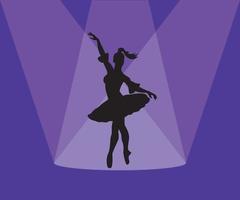 het silhouet van een ballerina in een dans vector