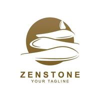 zen steen silhouet logo vector illustratie ontwerp met creatief idee