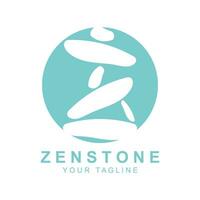 zen steen silhouet logo vector illustratie ontwerp met creatief idee