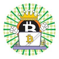 bitcoin cartoon met schattige gezichtsuitdrukking vectorillustratie vector