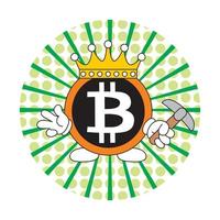 bitcoin cartoon met schattige gezichtsuitdrukking vectorillustratie vector