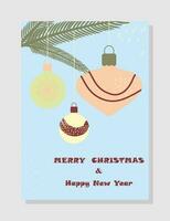 vrolijk Kerstmis en gelukkig nieuw jaar groet kaart. minimaal modern ontwerp voor kaarten, banier, poster, omslag, web, Sjablonen. vector illustratie