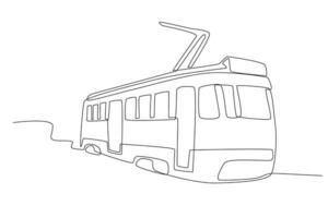 een tram het rijden kant visie vector