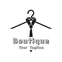 gemakkelijk kleren hanger logo ontwerp met creatief idee vector