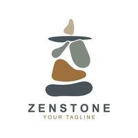 zen steen silhouet logo vector illustratie ontwerp met creatief idee