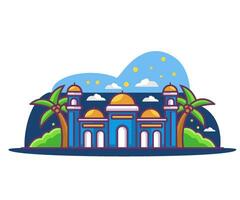 moskee vlakke afbeelding vector