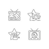 tv-shows genres lineaire pictogrammen set vector