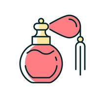 vintage parfum met pomp rgb kleurenpictogram vector